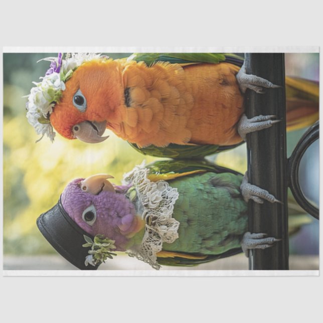 Papel De Seda Casamento de Aves com Decoupage (Frente )