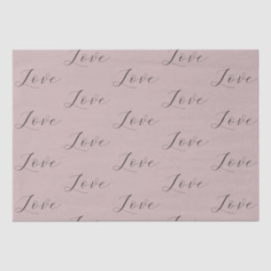 Papel De Seda Casamento de Beige Clay com Creme de Amor Elegante