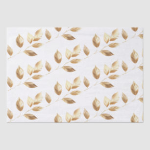 Papel De Seda Casamento de Chic Dourado Leaves