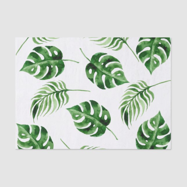 Papel De Seda Casamento de Destino de Palma Tropical (Frente )