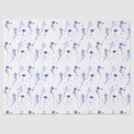 Papel De Seda Casamento de flor selvagem azul-água