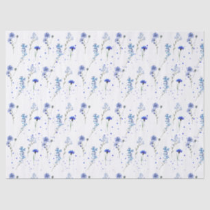 Papel De Seda Casamento de flor selvagem azul-água