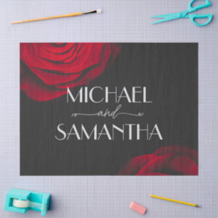 Papel De Seda Casamento de flores de pétalas de rosa vermelha vi