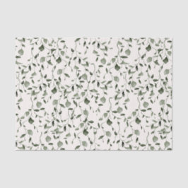 Papel De Seda Casamento de Padrão Botânico de Aquarela