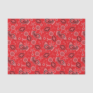 Papel De Seda Casamento de Paisley Vermelho Ocidental