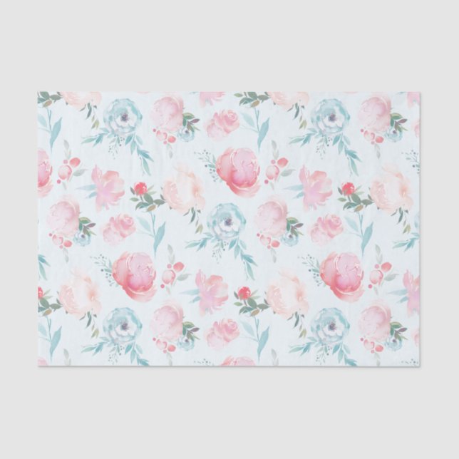 Papel De Seda Casamento de Pestanejo Rosa-Rosa-Rosa-Floral, Jard (Frente )
