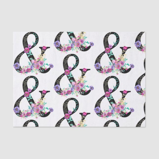 Papel De Seda Casamento de Primavera Chic com Ampersand Moderno  (Frente )