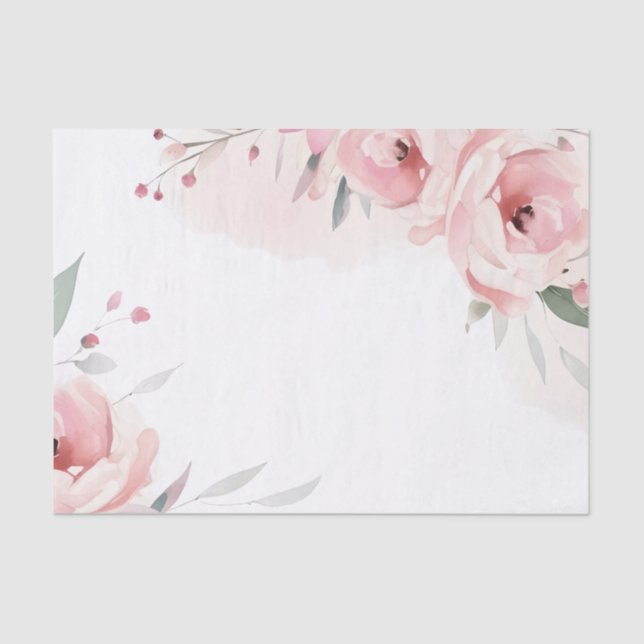 Papel De Seda Casamento de Rosas Rosa-d'Água (Frente )