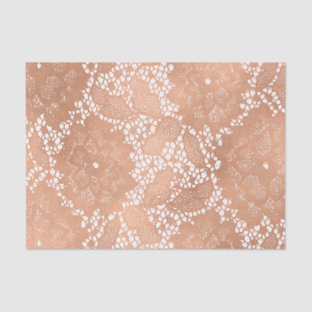 Papel De Seda Casamento Elegante Rosa e Floral (Frente )