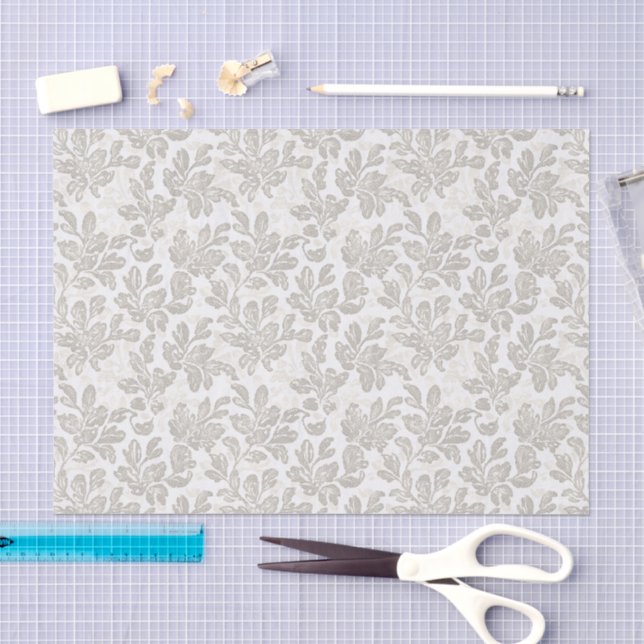 Papel De Seda Casamento Floral Creme Branco Chic (Arte )