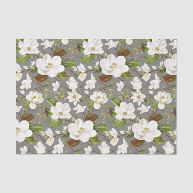 Papel De Seda Casamento Floral de Magnólia (Frente )