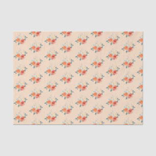 Papel De Seda Casamento Floral Dourado Elegante