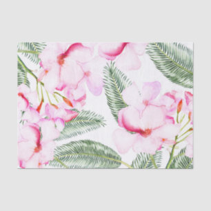 Papel De Seda Casamento Floral Havaiano Verde Rosa-Rosa Oasis Tr