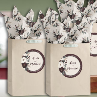 Papel De Seda Casamento Floral Rustic Elegance Burgundy