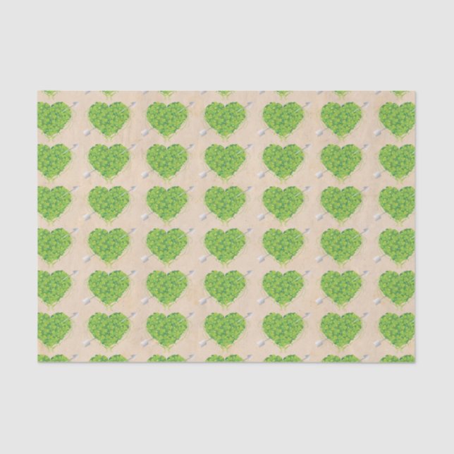 Papel De Seda Casamento Irlandês Shamrock Heart (Frente )