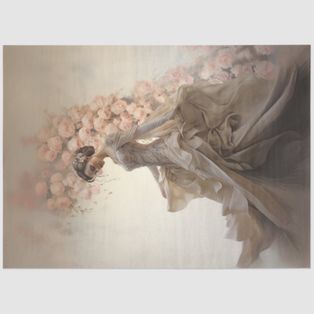 Papel De Seda Casamento Isolado de Noiva Elegante (Frente )