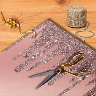 Papel De Seda Casamento Moderno com Brilho de Rosa Dourado