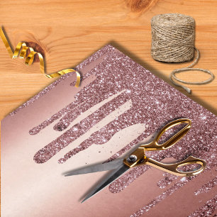 Papel De Seda Casamento Moderno com Glitter Dourado Rosa