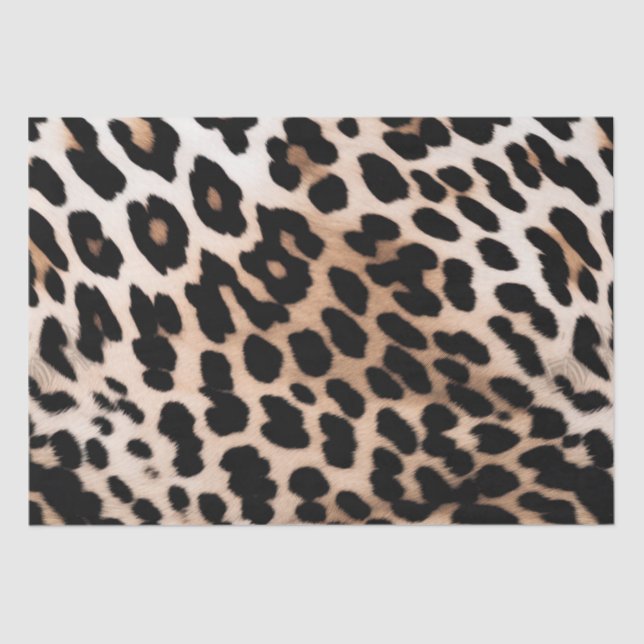 Papel De Seda Casamento Peach Black Cream Leopard (Frente )