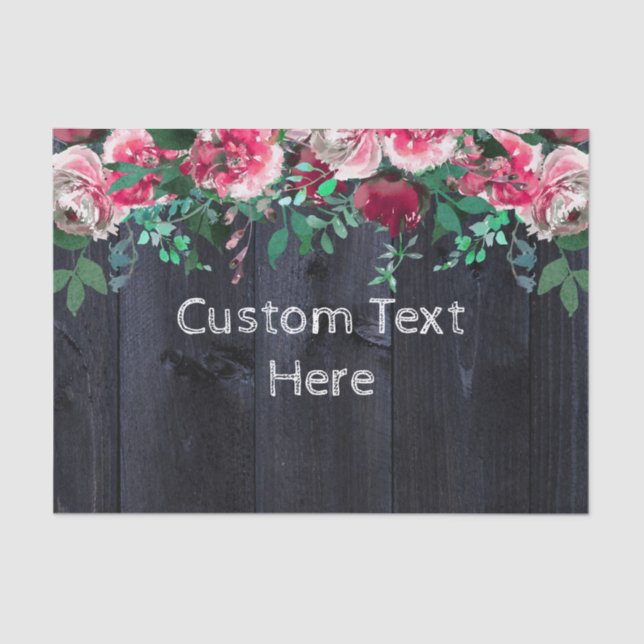 Papel De Seda Casamento Personalizado Da Blush E Da Madeira Mari (Frente )