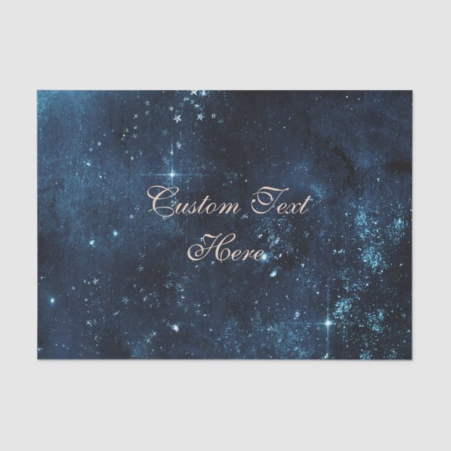 Papel De Seda Casamento Personalizado de Galáxia Celestial Estre (Frente )
