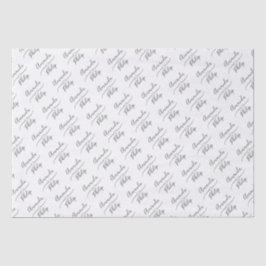 Papel De Seda Casamento Personalizado Prata e Branco, Casal
