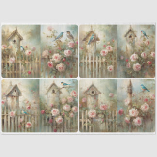 Papel De Seda Casas de aves primavera