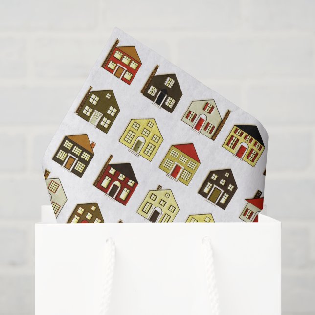 Papel De Seda Casas de Imóveis (Sacola de presentes)