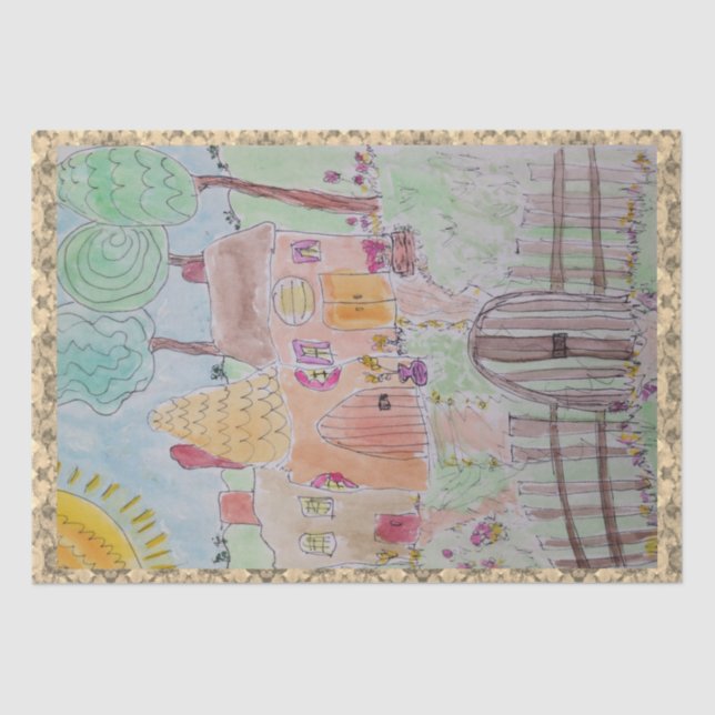 Papel De Seda Casas Whimsical Vencidas (Frente )