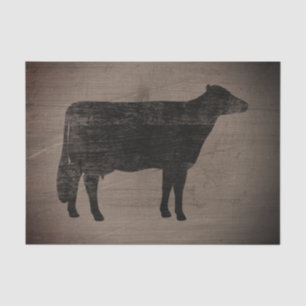 Papel De Seda Casca de Holstein Silhouette Rustic Style