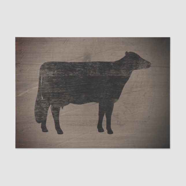 Papel De Seda Casca de Holstein Silhouette Rustic Style (Frente )