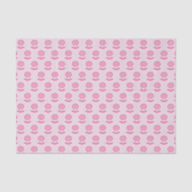 Papel De Seda Casca de Ostra e Pérola de Bebê Rosa Padrão (Frente )