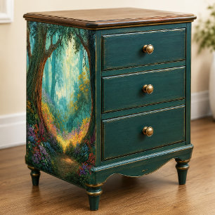 Papel De Seda Casca Nodosa Iluminada pelo Sol Floresta Teal Nebu