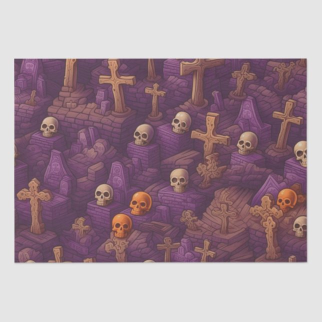 Papel De Seda Cascas de Bronze de Prata Roxo Halloween (Frente )