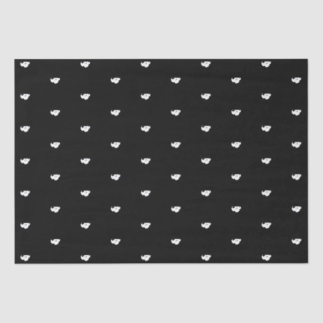 Papel De Seda Cascas de Halloween pretas e brancas (Frente )