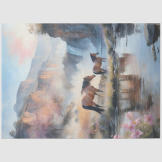 Papel De Seda Cascata de Cavalo Selvagem