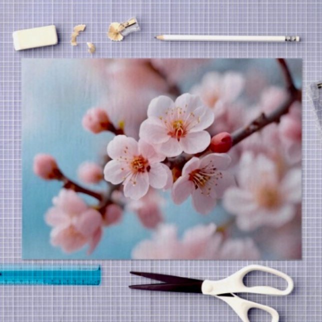 Papel De Seda Cascata de Flor de Rosa  (Sheets Size: 19" x 29”. Sold in sets of 3. D: 19.5" x 28.5" sheets. Grid  for precise wrapping. 
)