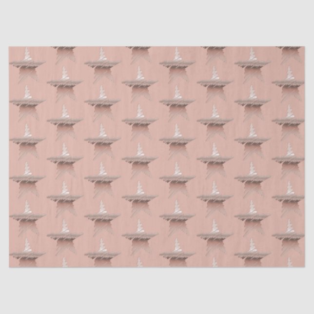 Papel De Seda Castanha-do-rosa de-ouro metálico Chic (Frente )