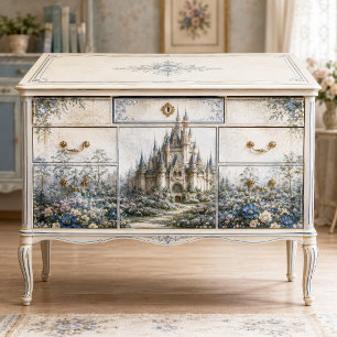 Papel De Seda Castelo do Jardim Pastel em Decoupage