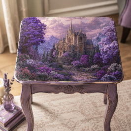 Papel De Seda Castelo Épico de Fantasia Gótica Flor de Púrpura