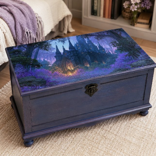 Papel De Seda Castelo Gótico da Floresta Roxa Estrelada Decoupag (Criador carregado)