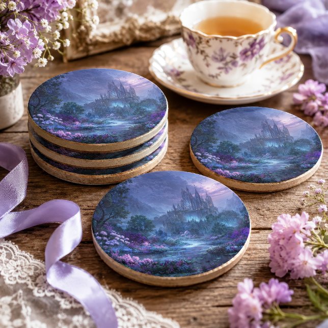 Papel De Seda Castelo Gótico Floral Roxo Enevoado Decoupage (Criador carregado)