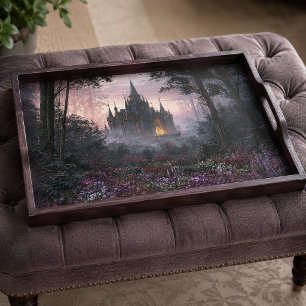 Papel De Seda Castelo Gótico Floresta Crepuscular Nebulosa Decou