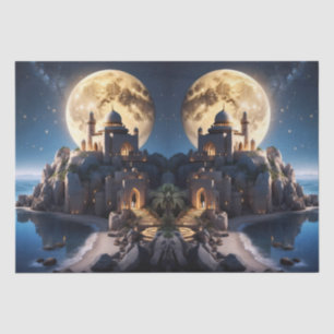 Papel De Seda Castelo Islâmico sentado sobre uma montanha