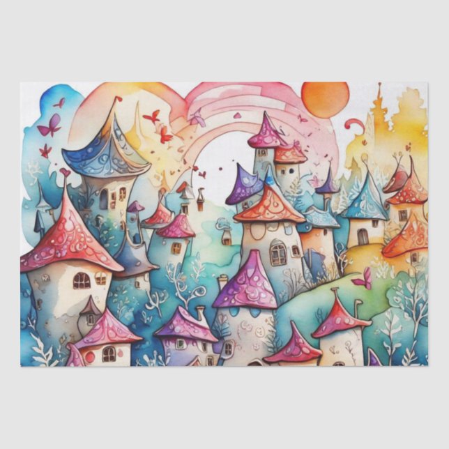 Papel De Seda Castelo mágico da Terra Fairyland (Frente )