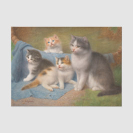 Papel De Seda Cat e Kittens Wilhelm Schwar Art