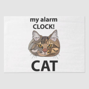Papel De Seda Cat Face Meu Alarme Clock Tabuleiro Gato