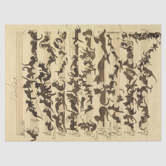 Papel De Seda Cat Symphony de Moritz von Schwind (Frente )