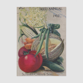 Papel De Seda Catálogo de Sementes Antigas, 1902, Schisler, Legu