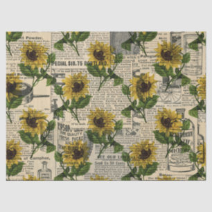 Papel De Seda Catálogo de Vintage e Decoupage de Girassóis